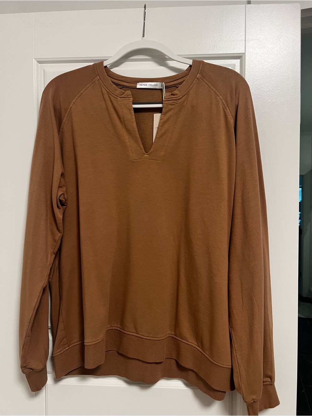 Peter Millar Women's Brown Notch-Neck Pullover Sweatshirt